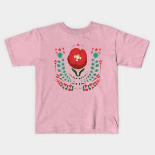 Poppy Love Folk Art Kids T-Shirt